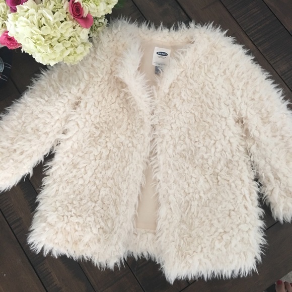 Other - Cream Girls Faux Fur Coat